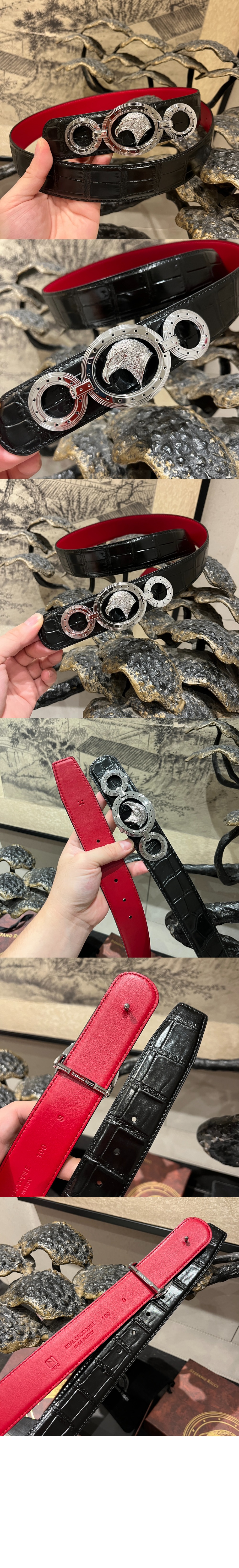 스테파노 리치 디아망테 크로커 벨트 N381CM-C581O